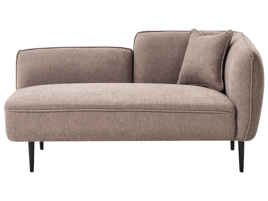  Right-Hand Chaise Lounge CHEVANNES Fabric Light Brown