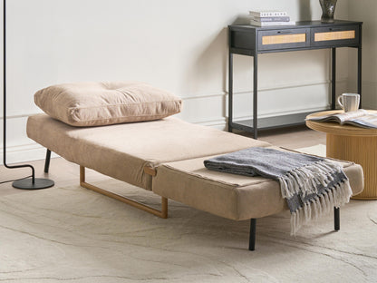  Single Sofa Bed JERSLEV Fabric Light Brown