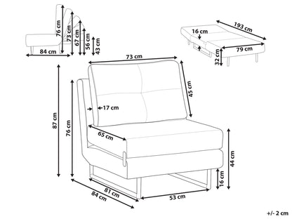  Single Sofa Bed JERSLEV Fabric Light Brown
