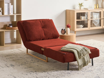  Single Sofa Bed JERSLEV Fabric Red
