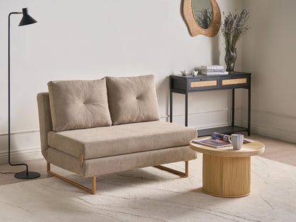  Sofa Bed 2 Seater JERSLEV Fabric Light Brown