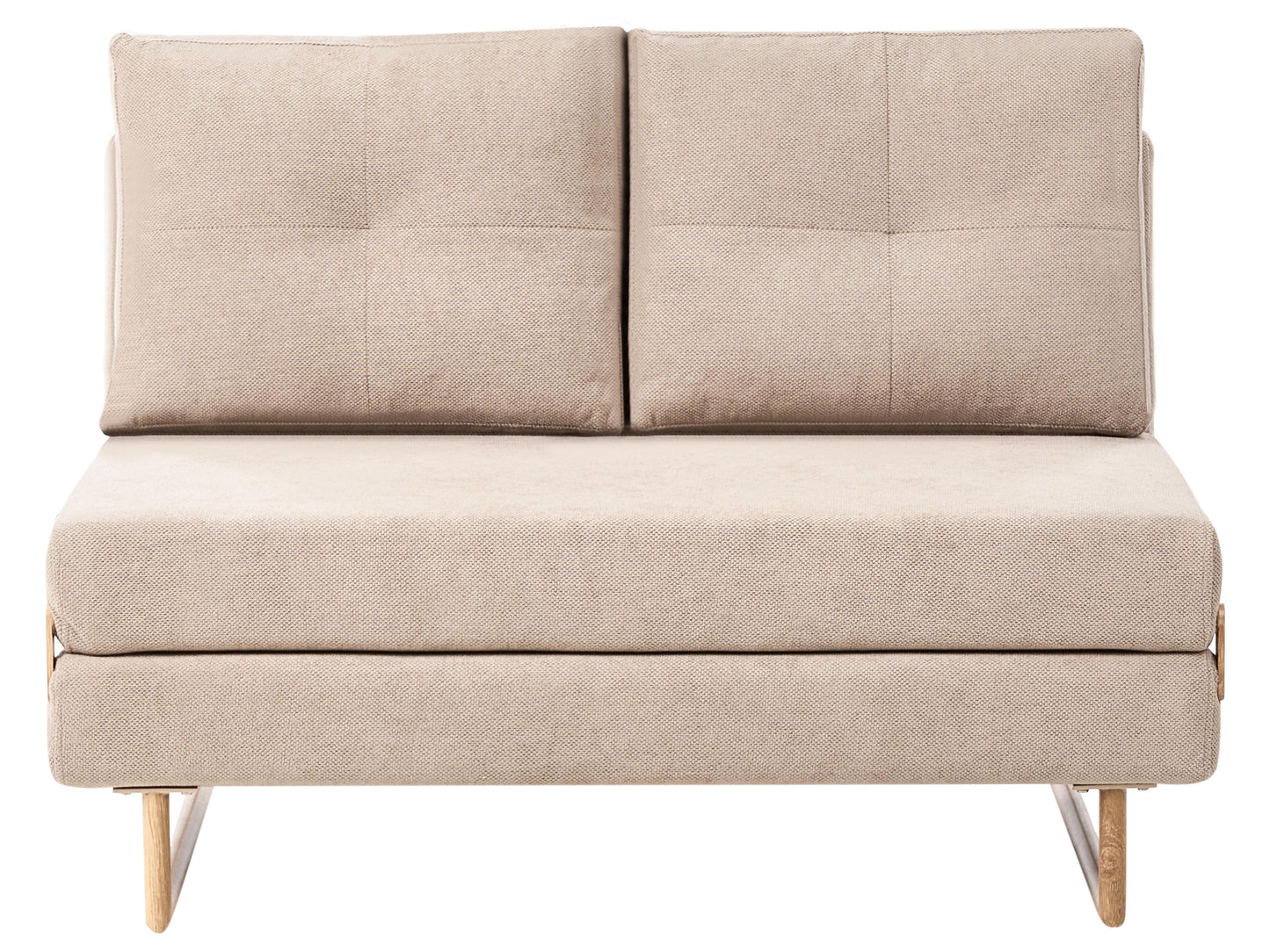  Sofa Bed 2 Seater JERSLEV Fabric Light Brown