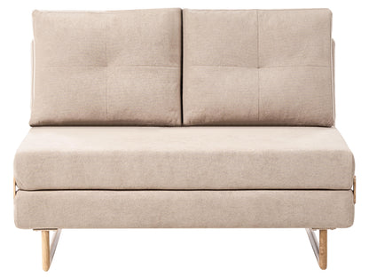  Sofa Bed 2 Seater JERSLEV Fabric Light Brown