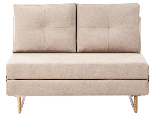  Sofa Bed 2 Seater JERSLEV Fabric Light Brown