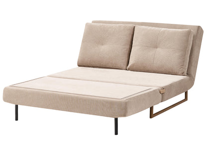  Sofa Bed 2 Seater JERSLEV Fabric Light Brown