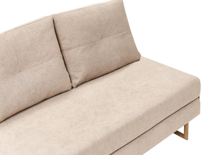  Sofa Bed 2 Seater JERSLEV Fabric Light Brown