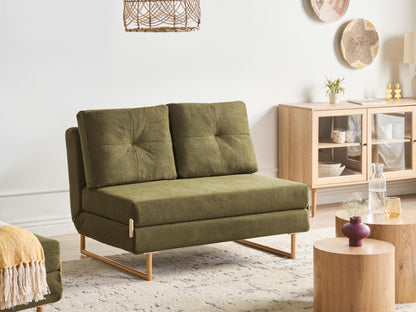  Sofa Bed 2 Seater JERSLEV Fabric Green