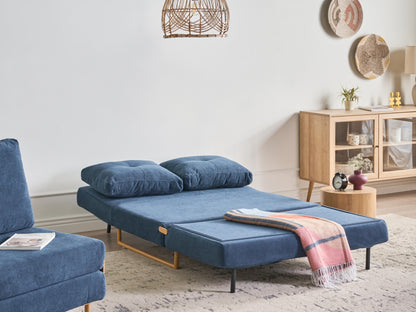  Sofa Bed 2 Seater JERSLEV Fabric Blue
