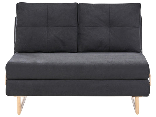  Sofa Bed 2 Seater JERSLEV Fabric Black