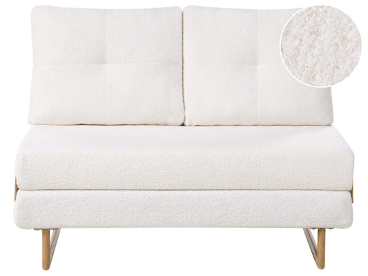  Sofa Bed 2 Seater JERSLEV Boucle Off-White