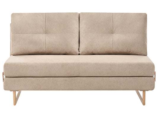  Sofa Bed 3 Seater JERSLEV Fabric Light Brown