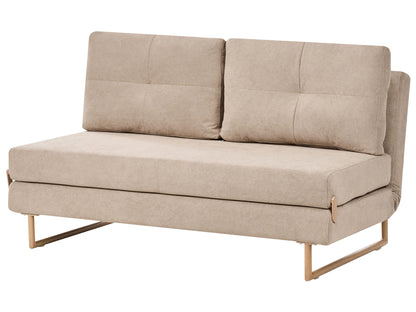  Sofa Bed 3 Seater JERSLEV Fabric Light Brown