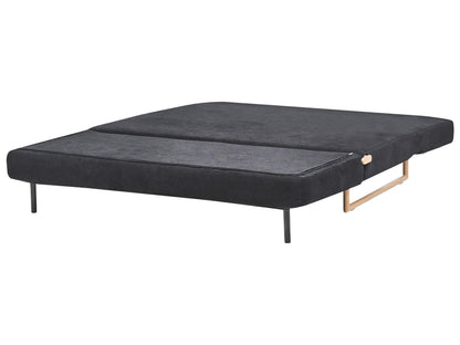  Sofa Bed 3 Seater JERSLEV Fabric Black