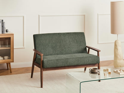  Sofa 2 Seater ESRUM Fabric Dark Brown/ Green