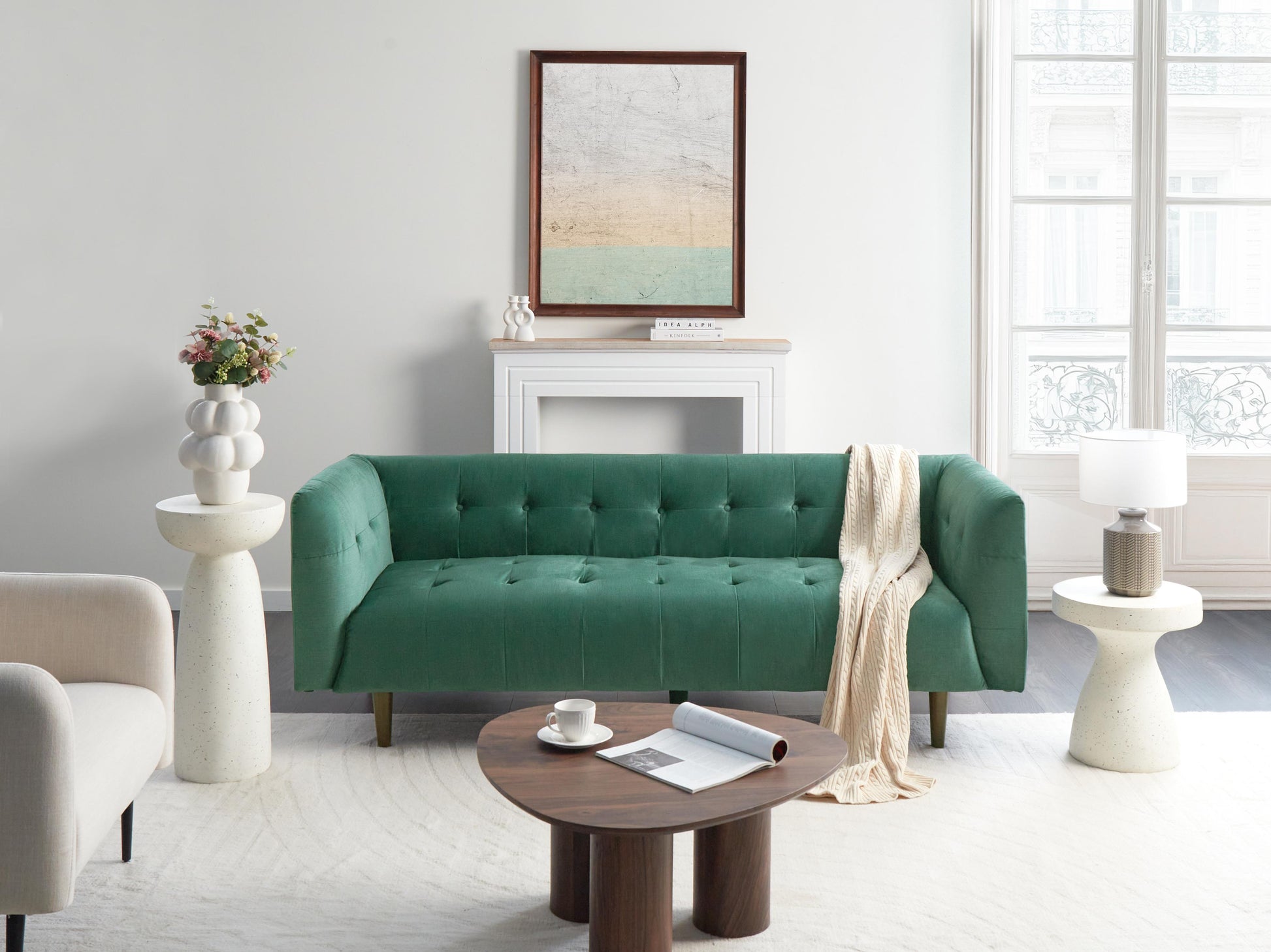  Sofa 3 Seater BYSKE Fabric Green