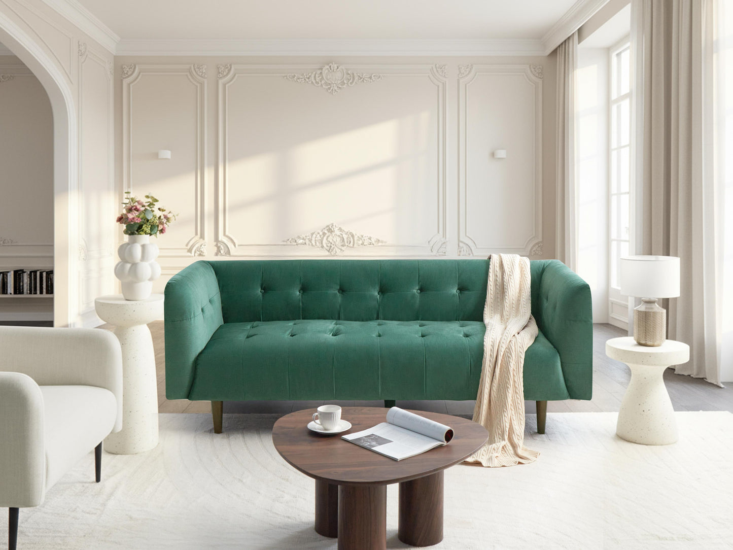  Sofa 3 Seater BYSKE Fabric Green