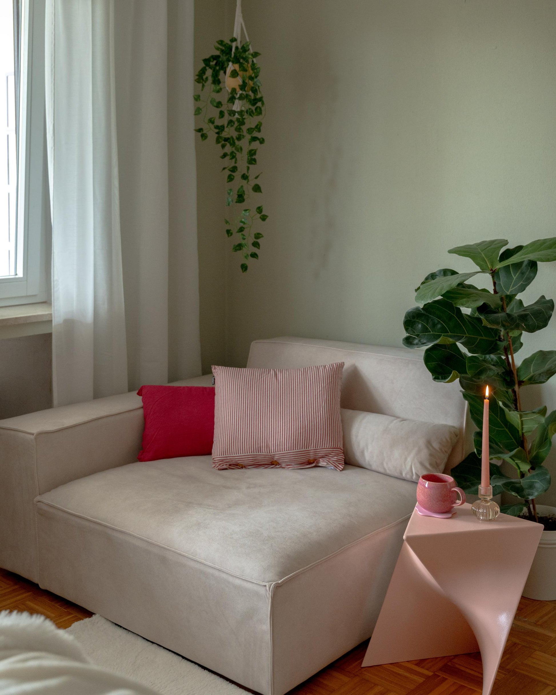  Corner Seat HELLNAR Velvet Light Beige Right Hand