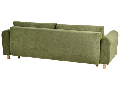 Sofa Bed 3 Seater KVAM Fabric Green With Storage
