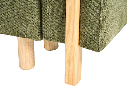  Sofa Bed 3 Seater KVAM Fabric Green With Storage