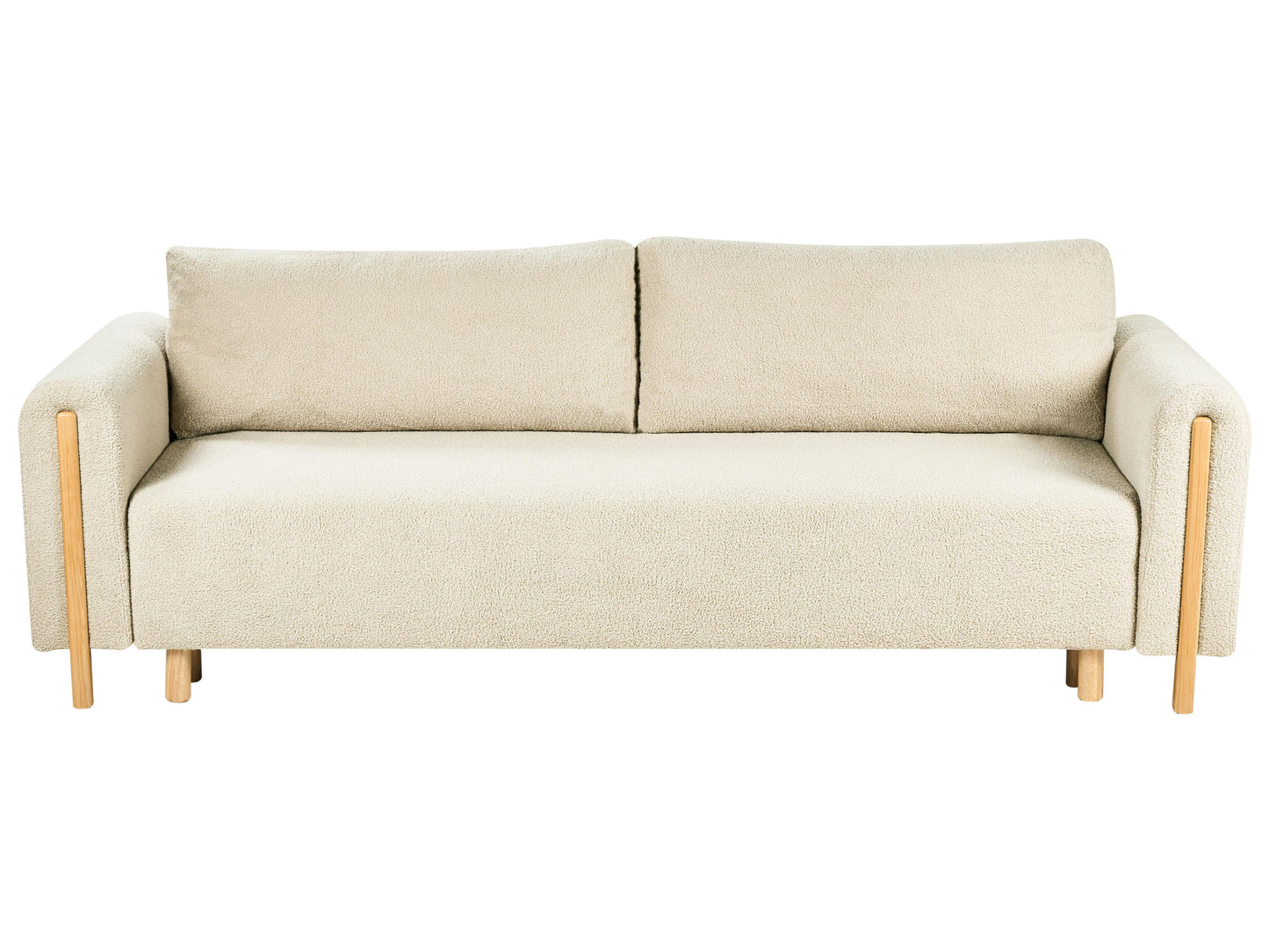 Sofa Bed 3 Seater KVAM Boucle Off-White With Storage