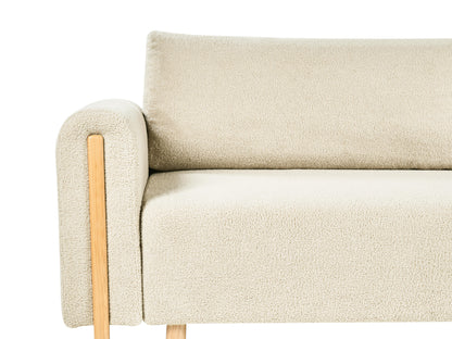  Sofa Bed 3 Seater KVAM Boucle Off-White With Storage