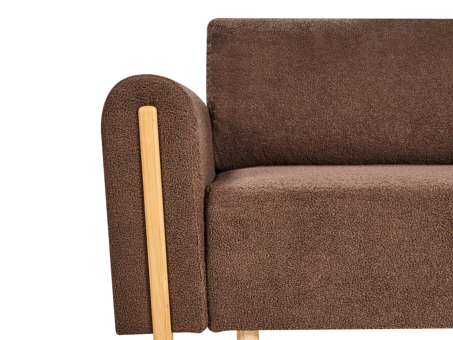  Sofa Bed 3 Seater KVAM Boucle Brown With Storage