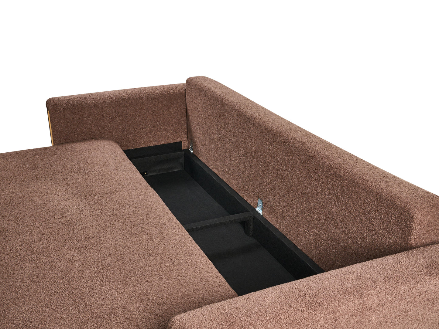  Sofa Bed 3 Seater KVAM Boucle Brown With Storage