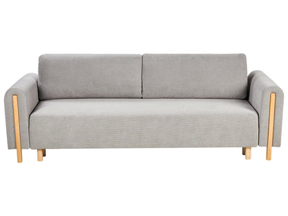  Sofa Bed 3 Seater KVAM Fabric Grey With Storage