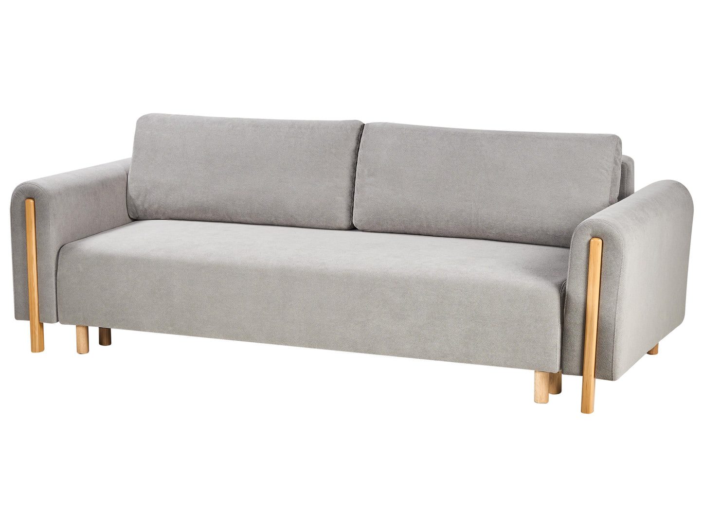  Sofa Bed 3 Seater KVAM Fabric Grey With Storage