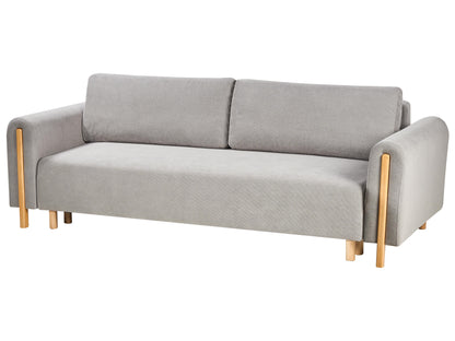  Sofa Bed 3 Seater KVAM Fabric Grey With Storage
