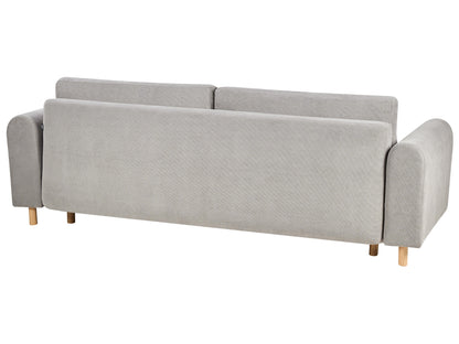  Sofa Bed 3 Seater KVAM Fabric Grey With Storage