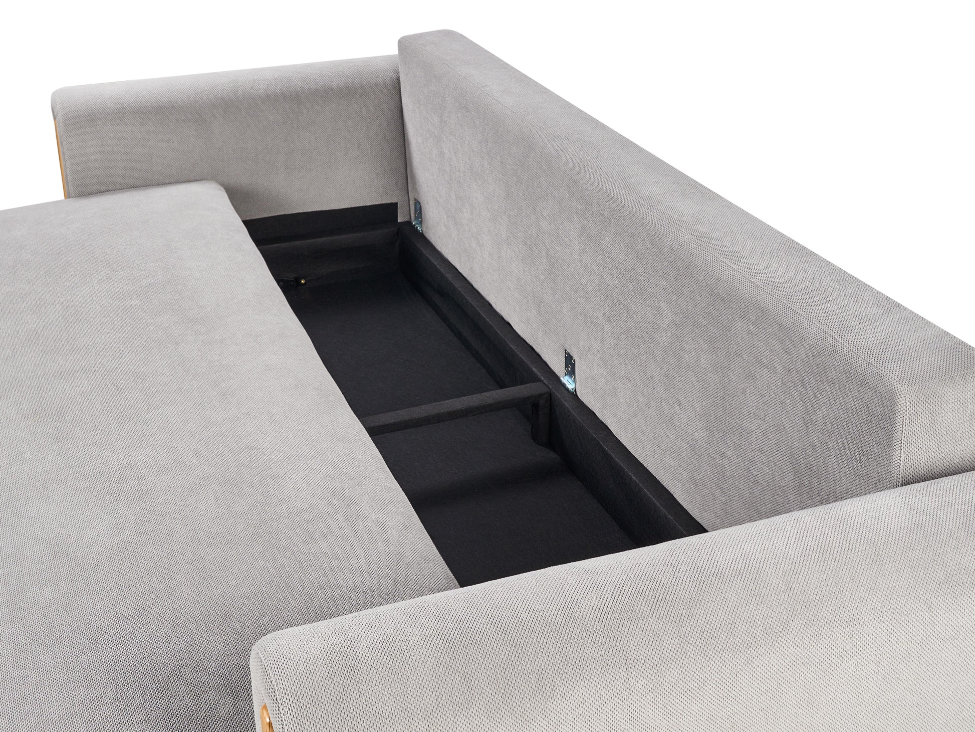  Sofa Bed 3 Seater KVAM Fabric Grey With Storage