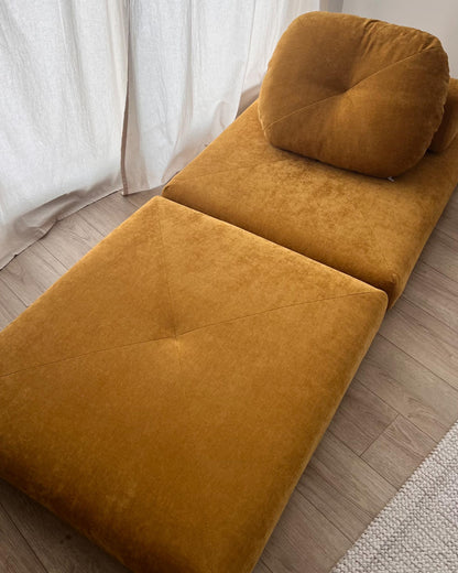  Single Sofa Bed OLDEN Chenille Mustard