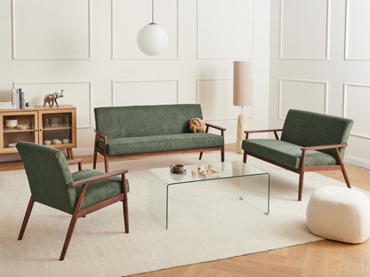  Sofa 2 Seater ESRUM Fabric Dark Brown/ Green