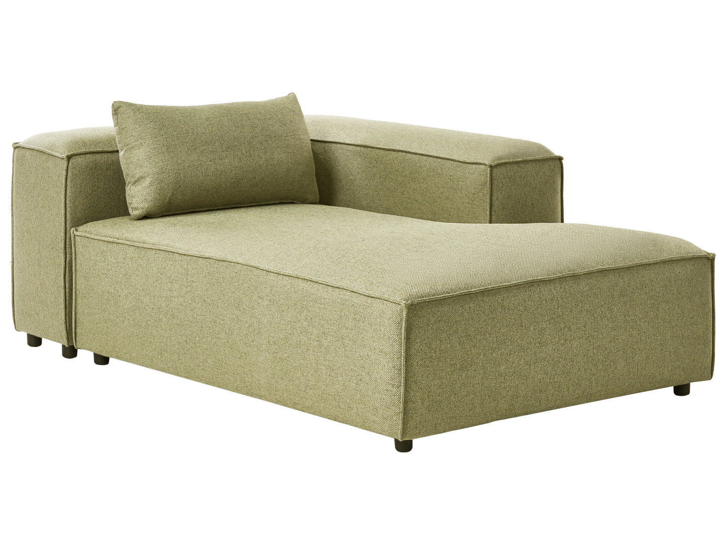  Left-Hand Chaise Lounge BRANDE Fabric Light Green