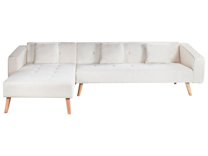  Corner Sofa Bed 4 Seater VADSO Boucle Off-White Right Hand