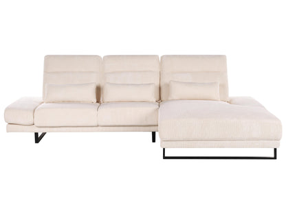  Corner Sofa 4 Seater IKAST Corduroy Beige Left Hand