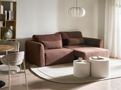  Sofa Bed 3 Seater VAXHOLM Boucle Brown With Storage