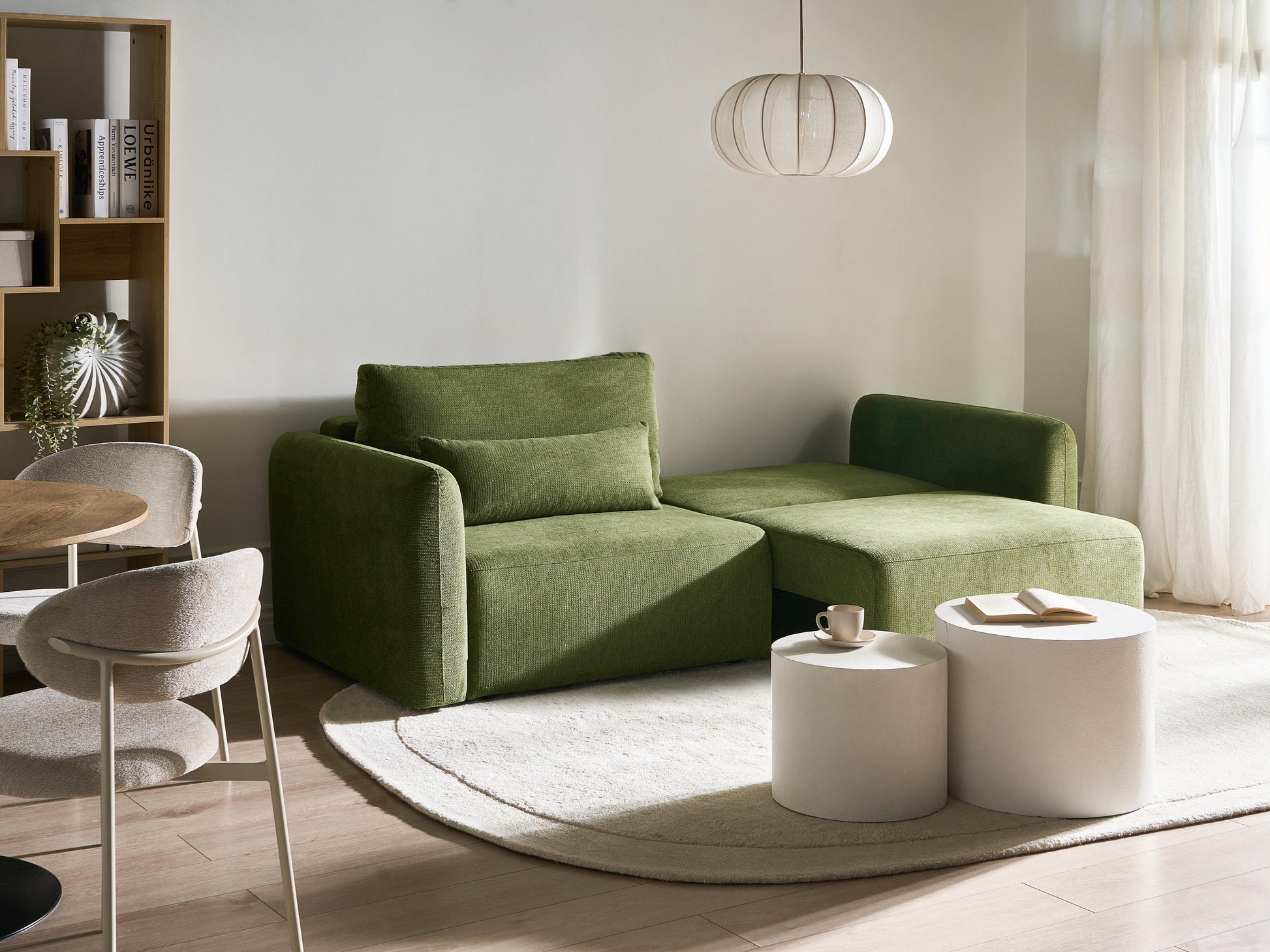  Sofa Bed 3 Seater VAXHOLM Fabric Green With Storage