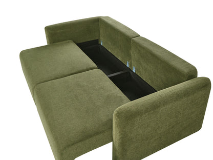  Sofa Bed 3 Seater VAXHOLM Fabric Green With Storage