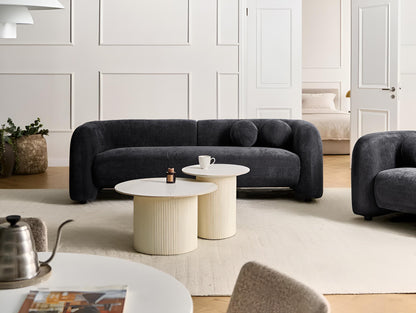  Sofa 3 Seater LEIREN Chenille Black