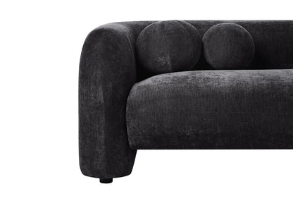  Sofa 3 Seater LEIREN Chenille Black