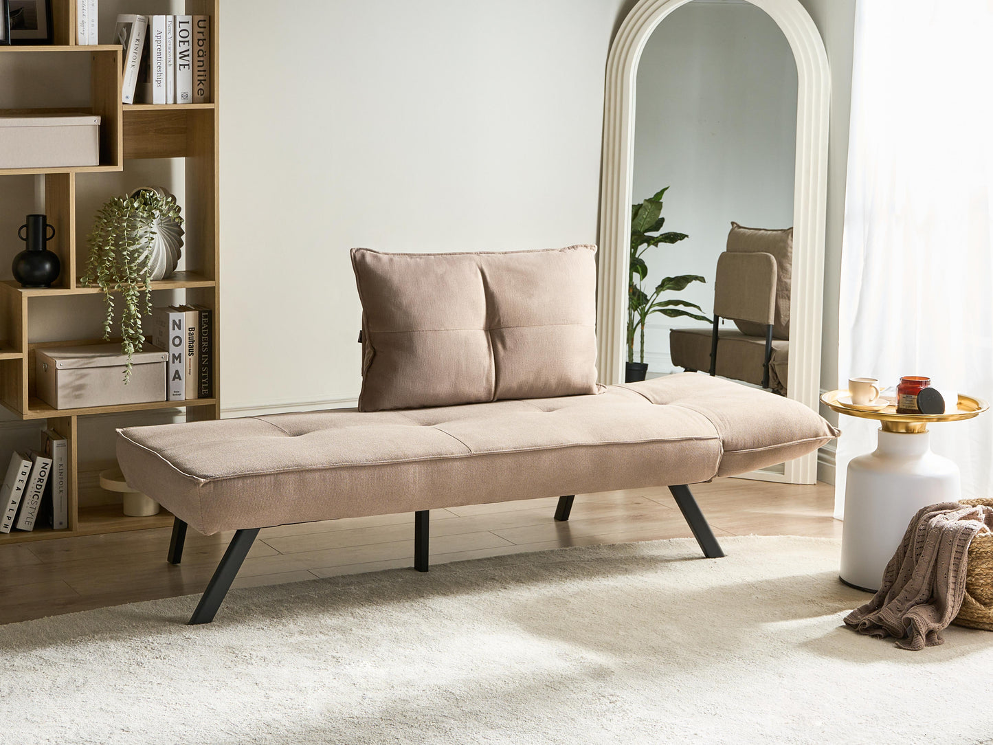  Right-Hand Chaise Lounge ROCAMADOUR Fabric Taupe