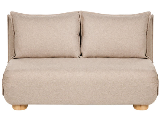  Sofa Bed 2 Seater ABISKO Faux Linen Beige