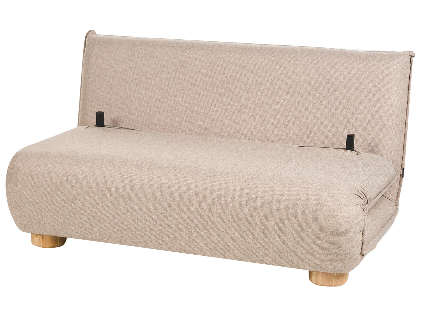  Sofa Bed 2 Seater ABISKO Faux Linen Beige