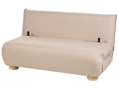  Sofa Bed 2 Seater ABISKO Faux Linen Beige