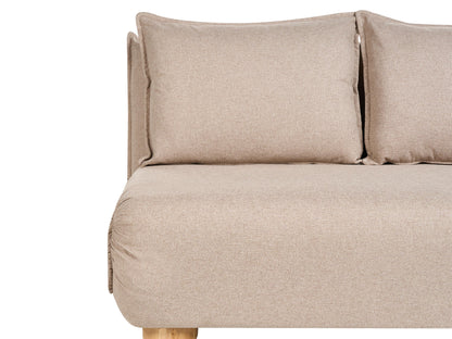  Sofa Bed 2 Seater ABISKO Faux Linen Beige