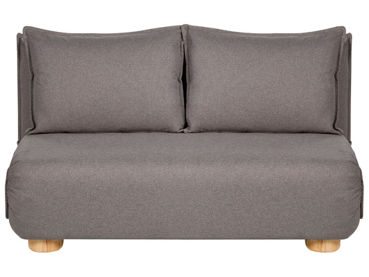  Sofa Bed 2 Seater ABISKO Faux Linen Dark Grey