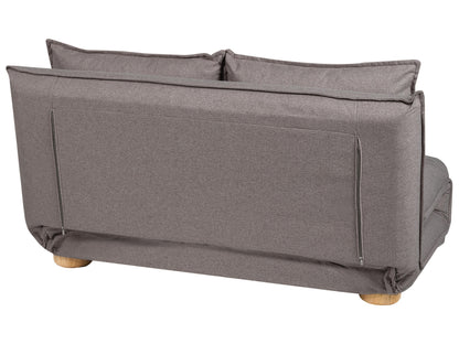 Sofa Bed 2 Seater ABISKO Faux Linen Dark Grey