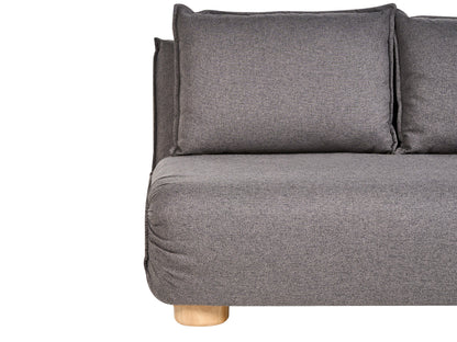  Sofa Bed 2 Seater ABISKO Faux Linen Dark Grey